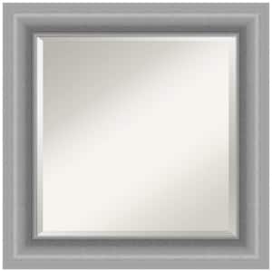 Medium Square Peak Polished Silver Beveled Glass Casual Mirror (26 in. H x 26 in. W)
