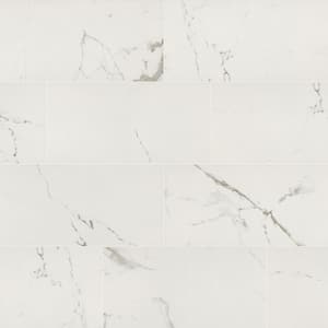 Carrara White 12 in. x 24 in. Matte Porcelain Marble Look Floor and Wall Tile (16 sq. ft./Case)