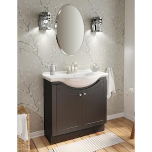 Highmont 34 in. W x 17-1/8 in. D Vanity in Coffee Bean with Porcelain Vanity Top in Solid White with White Basin