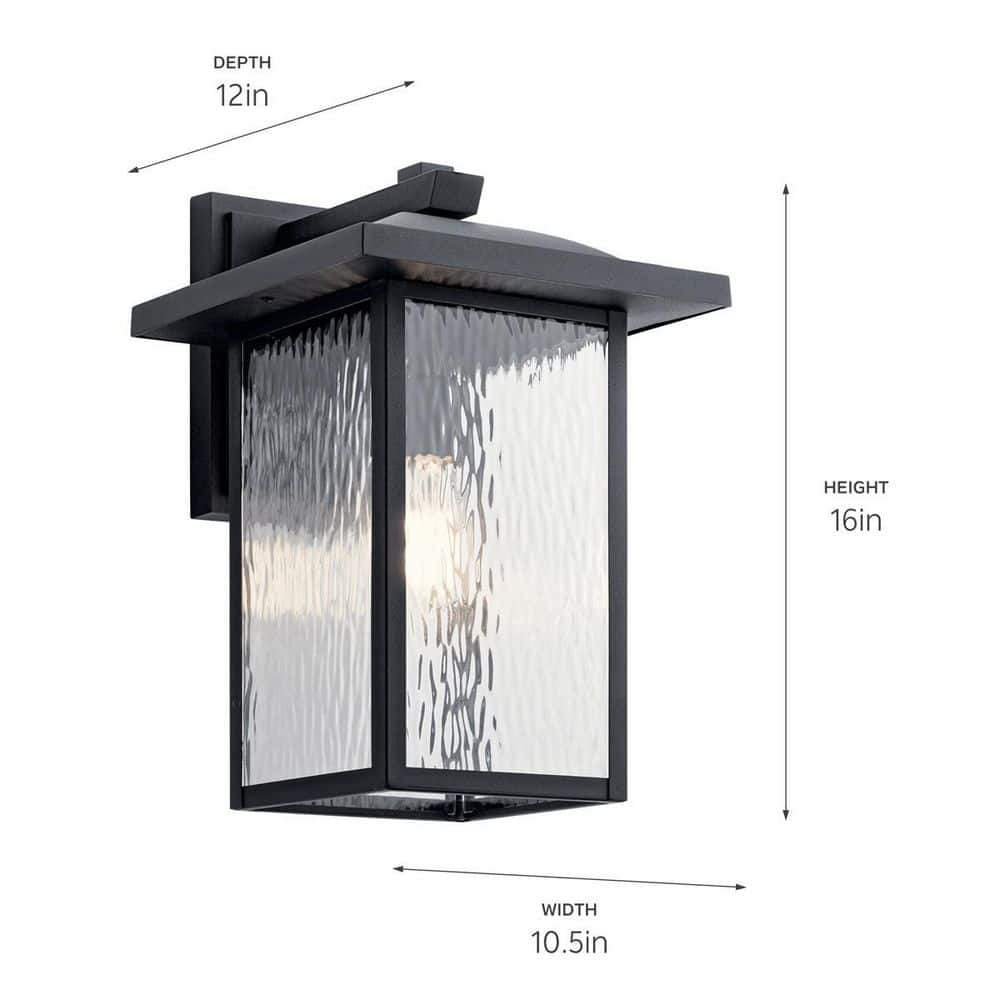 Capanna 16" Black and Bronze Outdoor Wall Sconce with Clear Glass
