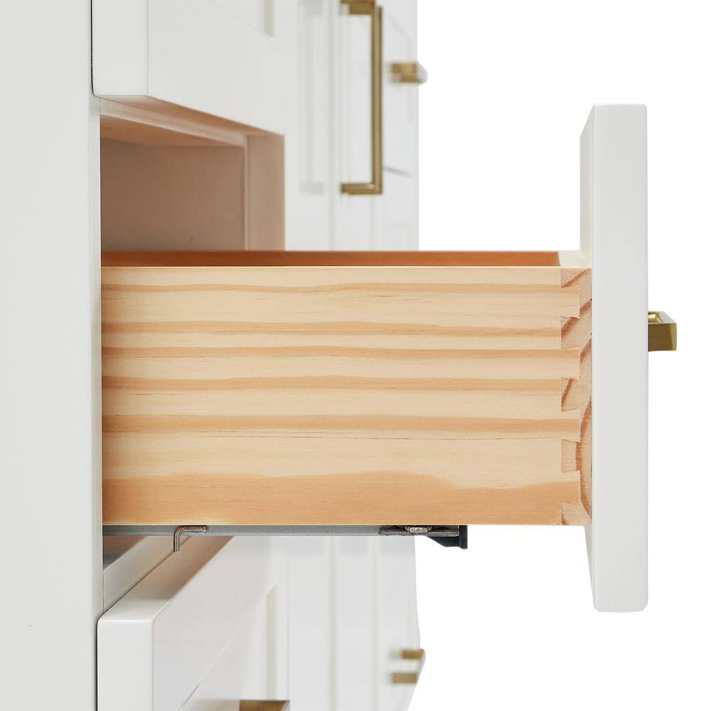 Taylor 66" White Freestanding Single Basin Vanity with Gold Hardware