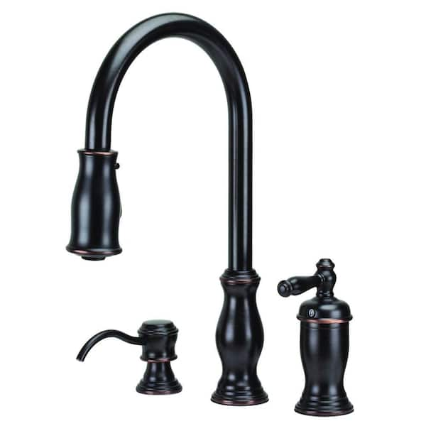 Pfister Hanover Single-Handle Pull-Down Sprayer Kitchen Faucet in Tuscan Bronze