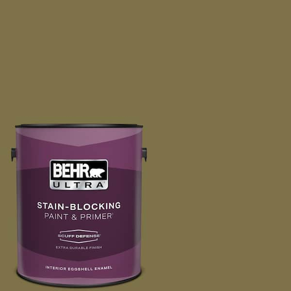 BEHR ULTRA 1 gal. #S330-7 Olive Shade Extra Durable Eggshell Enamel Interior Paint & Primer