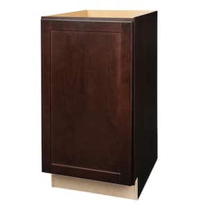 Shaker Assembled 18x34.5x24 in. Pull Out Trash Can Base Kitchen Cabinet in Java