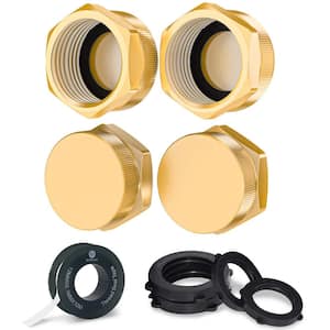 Brass Garden Hose and Faucet Caps, (4-Pack)