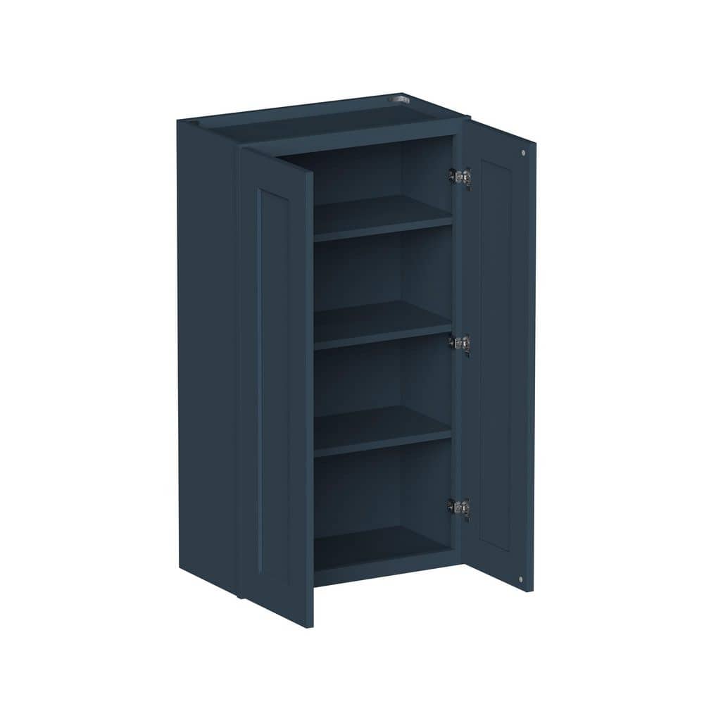24 in W x 12 in D x 42 in H HDF Ready to Assemble Standard Wall Cabinet in Cyber Grey with 2-Door, 3-Shelf
