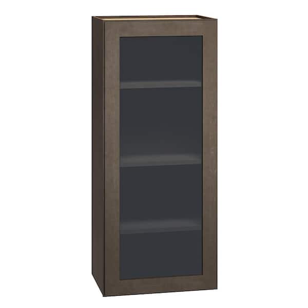 QuickShip Cottage 18 in. W x 12 in. D x 42 in. H Assembled Plywood Cut for Glass Specialty Wall Cabinet in Fieldstone