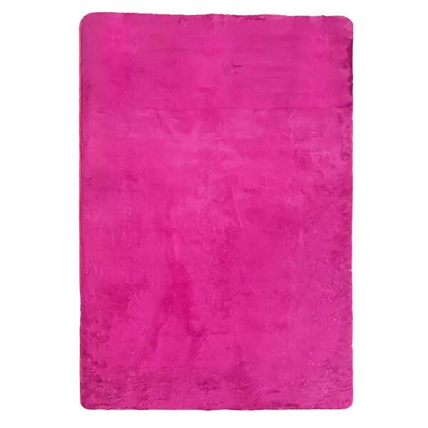 Context Pink 7 ft. x 10 ft. Bunny Ultra-Soft Gray Area Rug