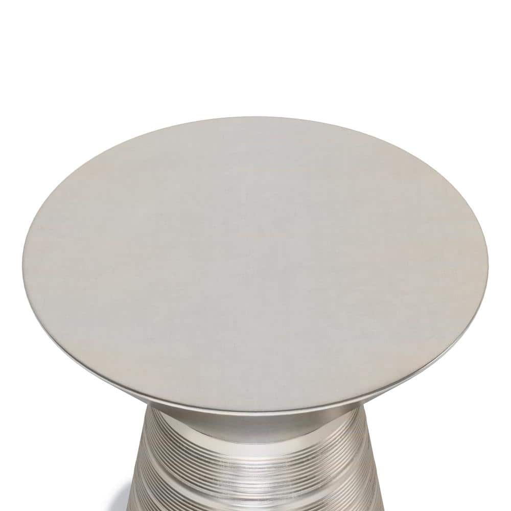 Sheridan 18" Antique Silver Iron Metal Accent Side Table