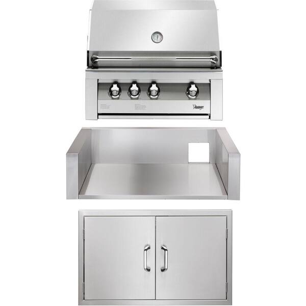 Unbranded 36 in. Built-In Natural Gas Grill in Stainless with Sear Zone, Double Access Doors and Insulated Jacket