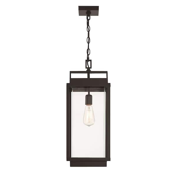 GLUCKSTEINELEMENTS Rockwell 1-Light Black Outdoor Pendant