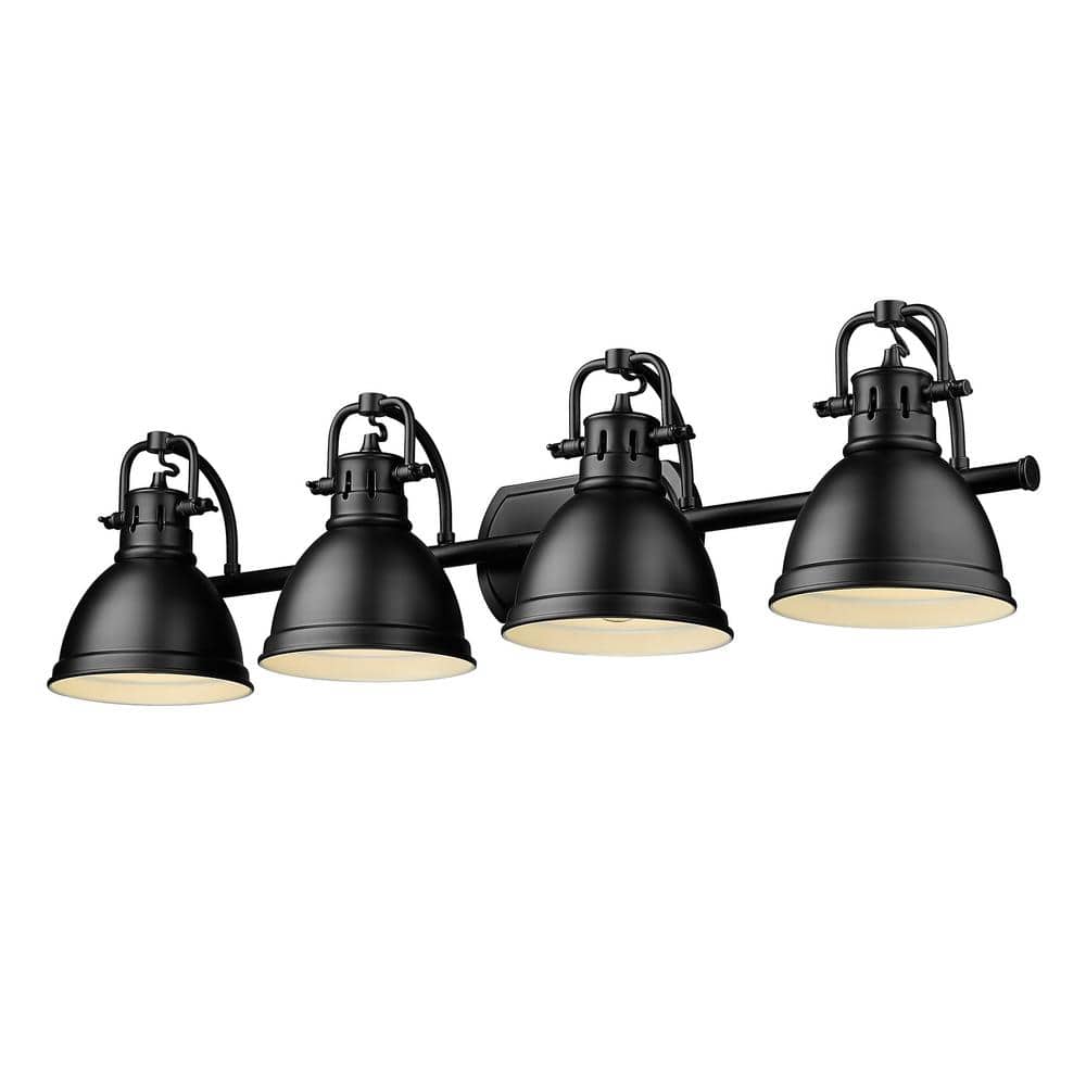 Duncan 33.5 in. 4-Light Matte Black Vanity Light with Matte Black Shades price history on PriceWatchPro