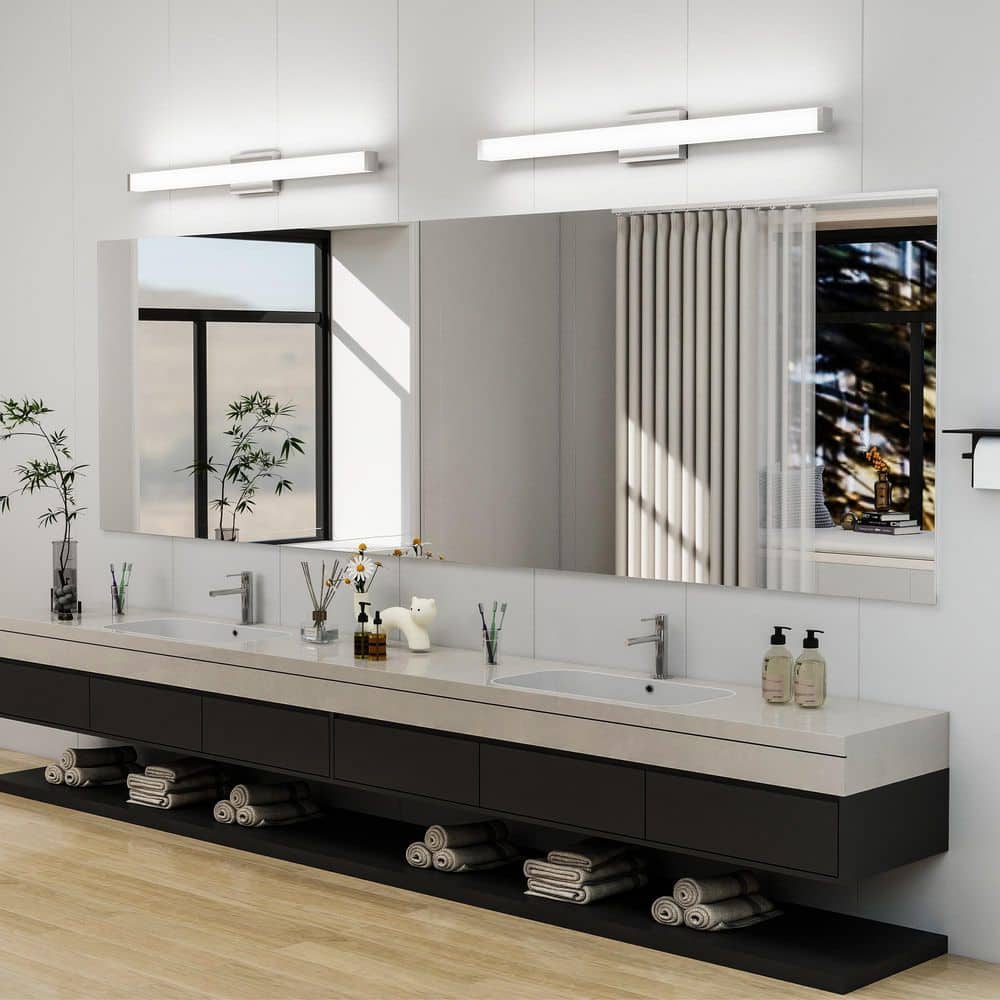 41 in. 1-Light Nickel LED Vanity Light Bar Stainless Steel Bathroom Wall Fixture Dimmable and Moisture-Resistant price history on PriceWatchPro