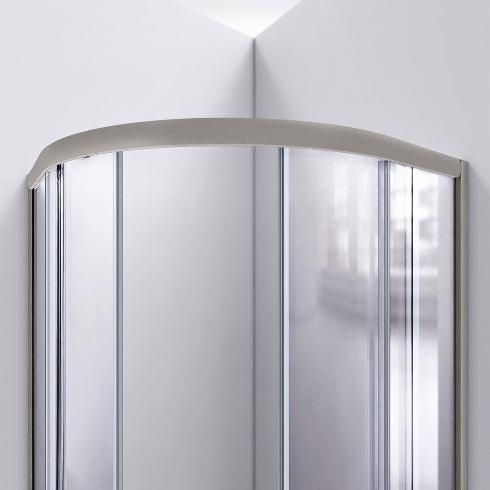 Prime 38" Brushed Nickel Semi-Frameless Frosted Glass Sliding Shower Enclosure