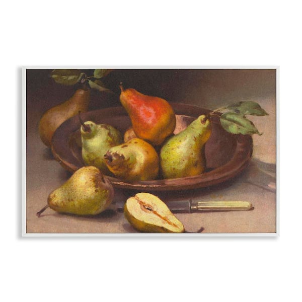 Stupell Industries Classic Pears Still Life by Tina Higgins Designs, Inc. White Framed Food Giclee Art Print 20 in. x 30 in.
