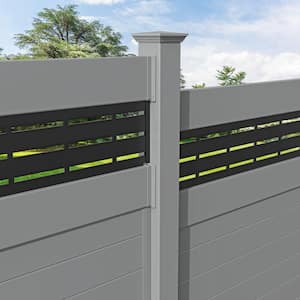 Woodgrain Gray Vinyl Fence Transition Fence Post Bracket