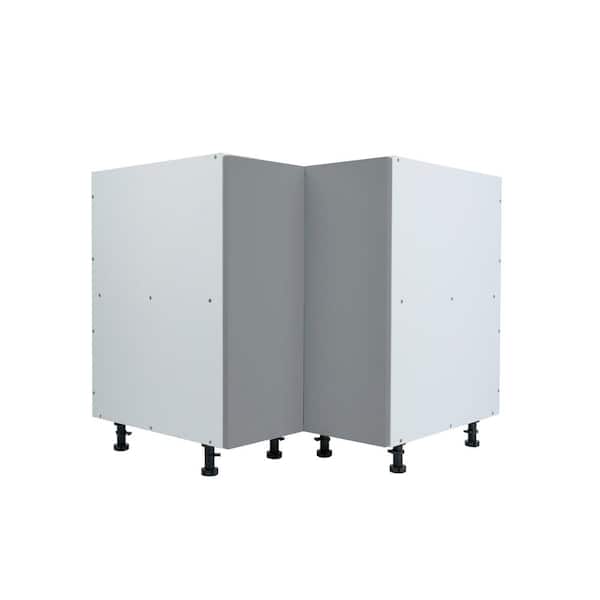 Cambridge Radiance 36 in. W x 24 in. D x 34.50 in. H Ready to Assemble Slab Corner Lazy Susan Kitchen Cabinet in Matte Grey