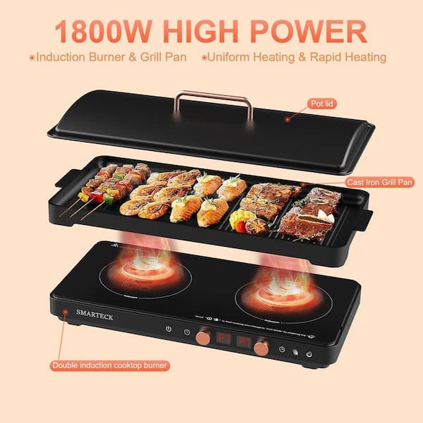 AOPSPS Black, Grill Carts Electric Griddle and Induction Cooktop