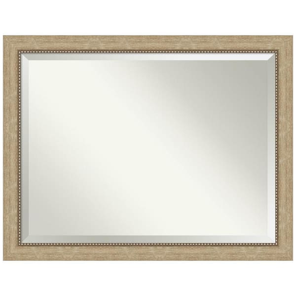 Amanti Art Astor 45 in. x 35 in. Modern Rectangle Framed Champagne Bathroom Vanity Mirror