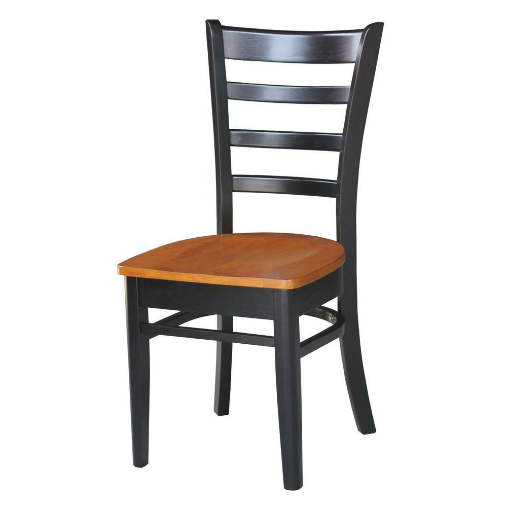 Black and Cherry Ladderback Wood Side Chair Set
