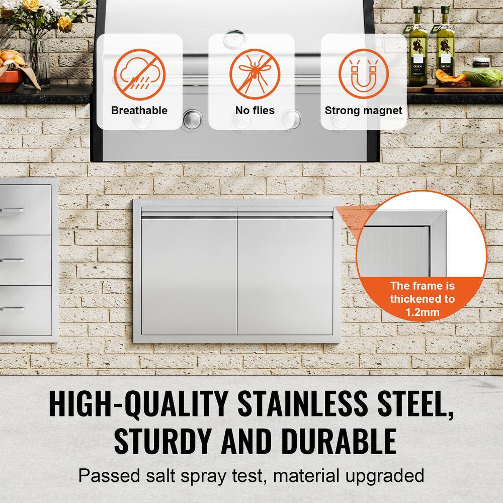 Stainless Steel Double Outdoor Kitchen Access Door