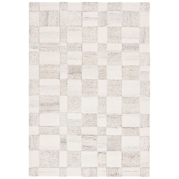 SAFAVIEH Pine 3 ft. x 5 ft. Beige/Brown Geometric Grid Area Rug