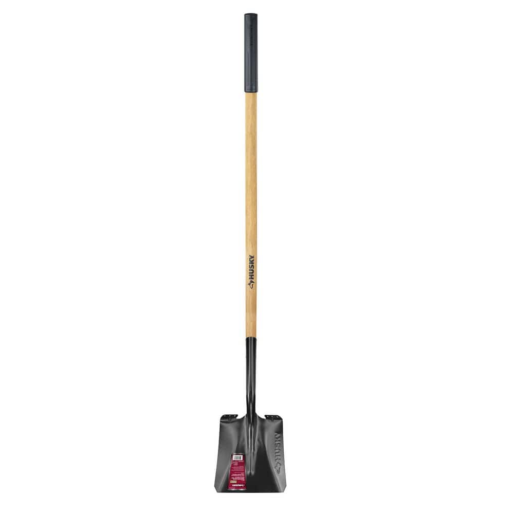 Husky 47 in. L Wood Handle Carbon Steel Transfer Shovel with Grip 77417-949