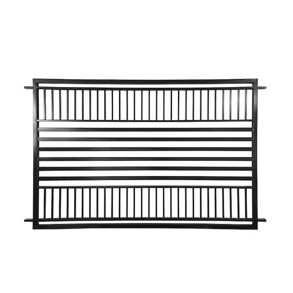 ALEKO 8 ft x 5 ft Barcelona Series Black Metal Iron Fence Gate Panel