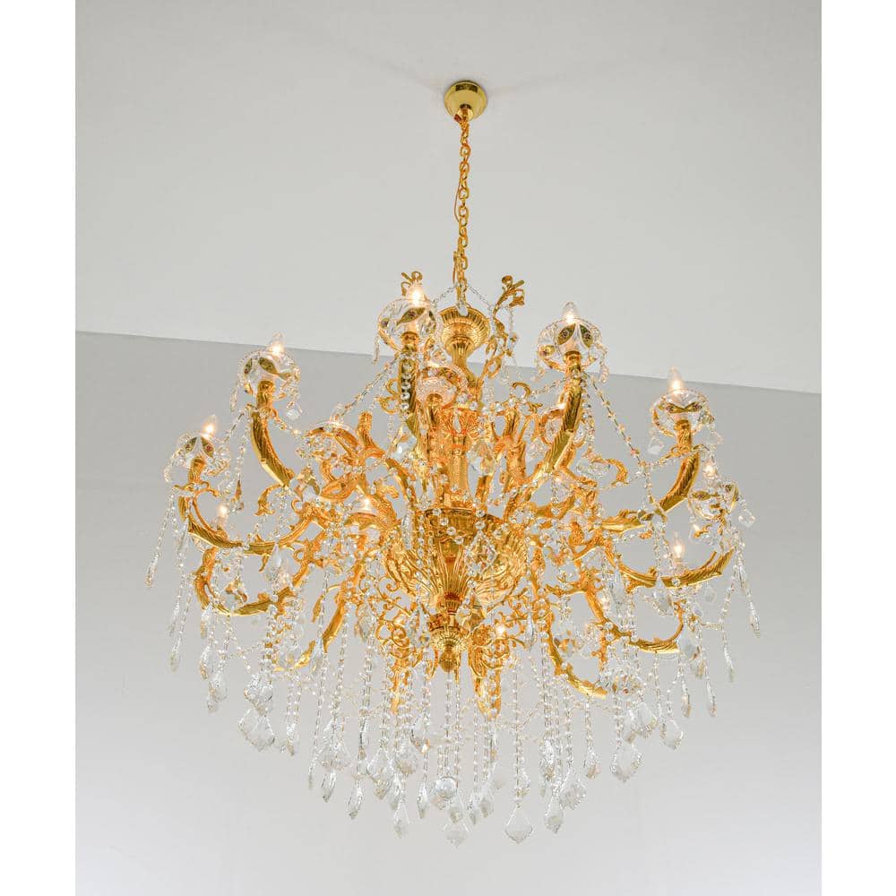 Grand Gold Empire Crystal Candle Chandelier
