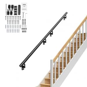 Handrail Stair Railing 7 in. H x 144 in. W Wall Mount Handrails Black Aluminum Alloy handrails for indoor stairs