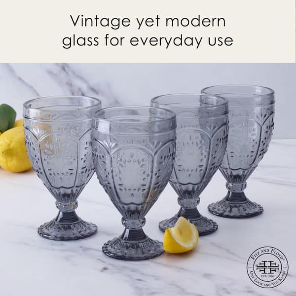 Fitz and Floyd Vintage Vibe 19 oz. Highball Glass Set (Set of 4)