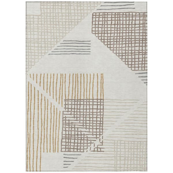 Addison Rugs Chantille Machine Washable Indoor/Outdoor Abstract ACN2270 Ivory 8 ft. x 10 ft. Area Rug