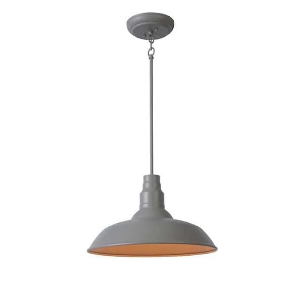 Home Decorators Collection Bell Ridge 18 in. 1-Light Grey Outdoor Mini Pendant