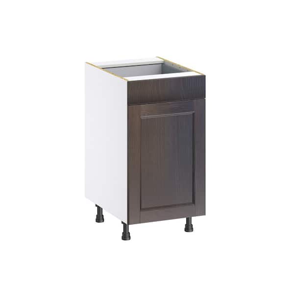 J Collection Georgetown 18 in. W x 24 in. D x 34.5 in. H Assembled Trash Can Kitchen Cabinet in Chestnut