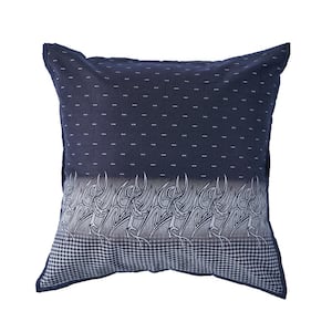 Clair Navy Blue and White Plaid Cozy Poly-fill 20 in. x 20 in. Decorative Indoor Throw Pillow