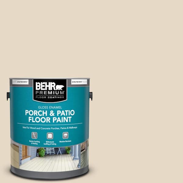 BEHR PREMIUM 1 gal. #ECC-51-2 Sand Castle Gloss Enamel Interior/Exterior Porch and Patio Floor Paint