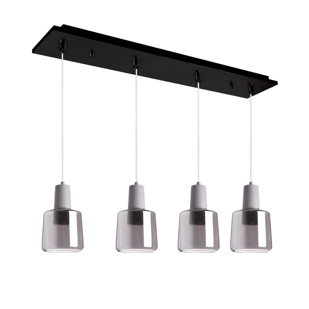 Samson 28-in Black/Smoked Glass 4-Light Multi Pendant price history on PriceWatchPro