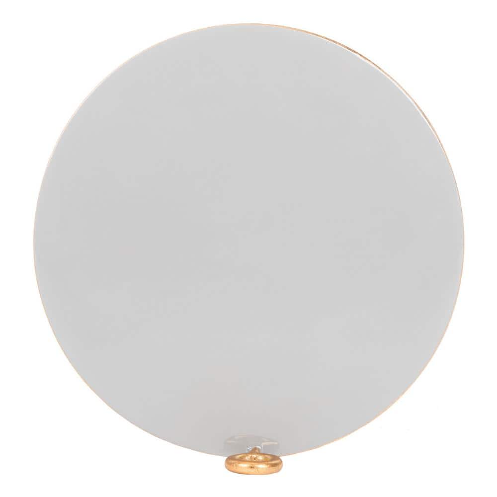 Elegant Transitional Round Metal Table in Gold with Grey Top