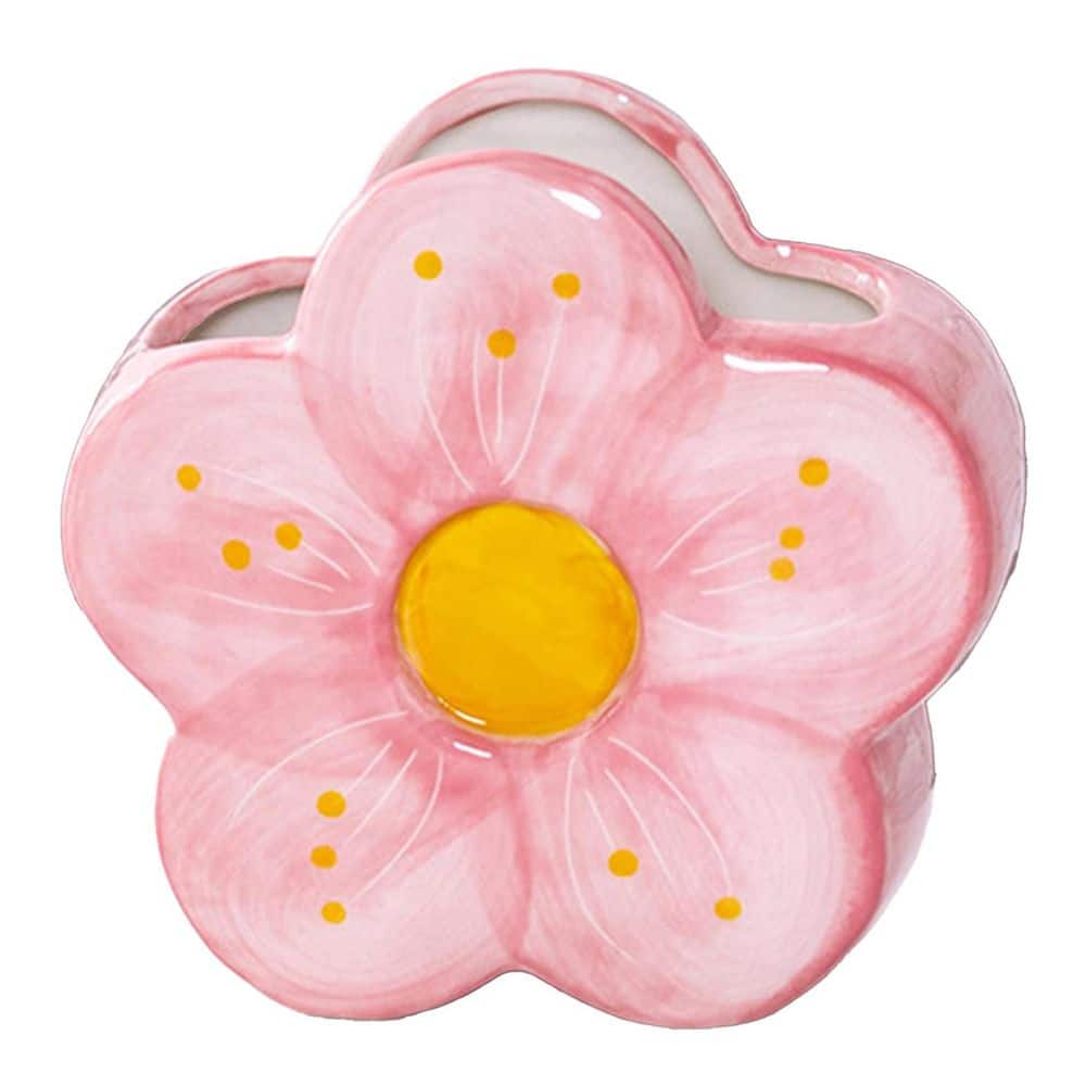 Pink Flower Pen Holder Office Desk Organizer Aesthetic Makeup Brush Vase Cute Home Decor Vanity Toothbrush Holder price history on PriceWatchPro