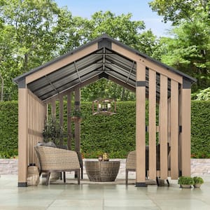 CoastShade CS Series 10 ft. x 9 ft. Black Heavy-Duty Cedar Gazebo Steel  Hardtop 10x9Cedar Gbo - The Home Depot