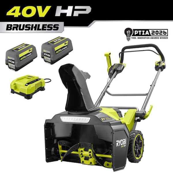 40V HP Brushless 21 in. Single-Stage Cordless Electric Auger Propelled Snow Blower with (2) 8.0 Ah Batteries & Chargers
