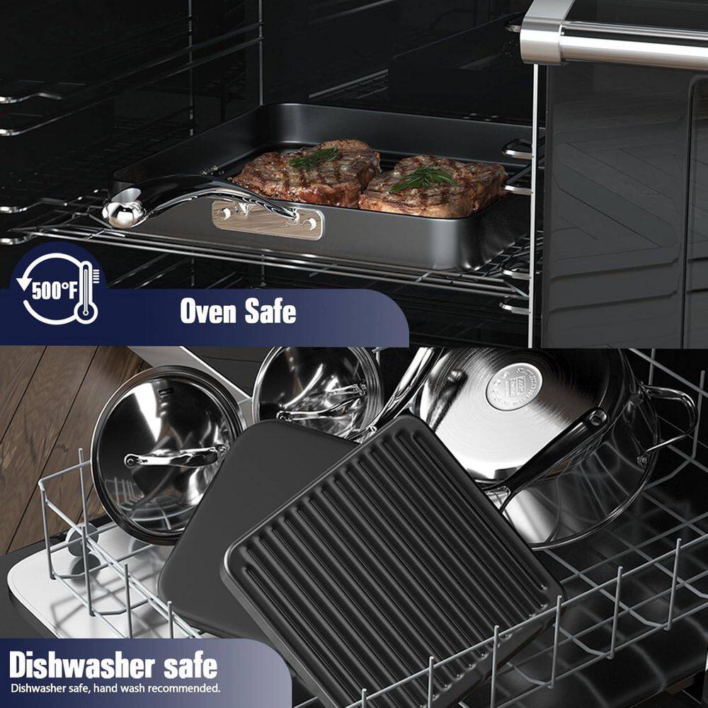 Cooks Standard Nonstick Black Square Grill Pan 11 x 11-Inch