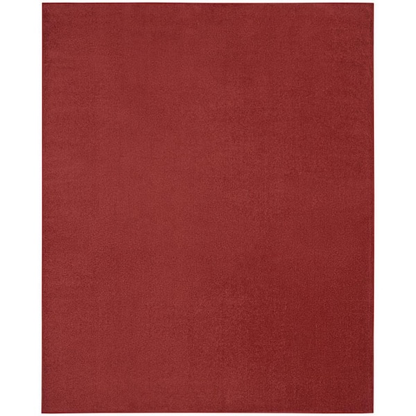 Brick Red 10 ft. x 14 ft. Woven Polypropylene Rectangle Indoor/Outdoor Area Rug