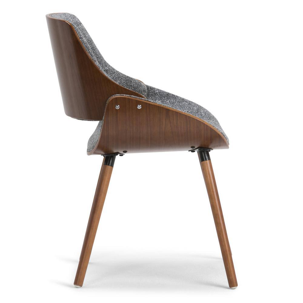 Gray Linen Upholstered Birch Wood Side Chair