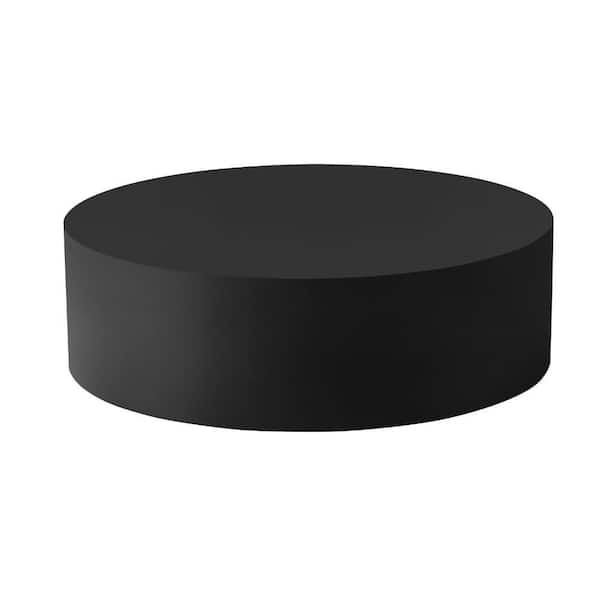 Benjara Rano 39.5 in. Black Round Iron Metal Coffee Table with Drum