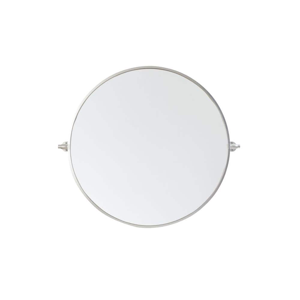 Timeless Home 30 in. W x 30 in. H Aluminum Silver Pivot Mirror