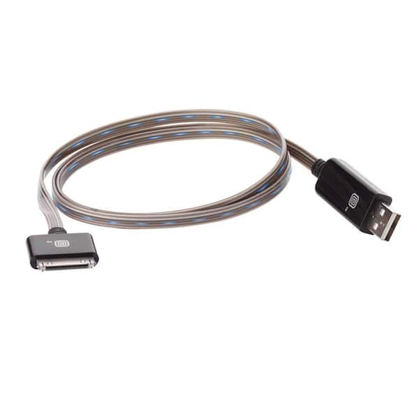 CE TECH 3 ft. USB to 30-Pin Lighted Charging Cable - Black