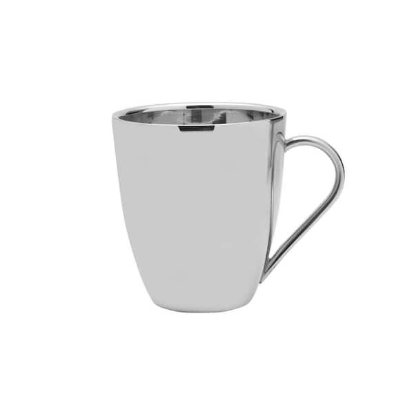 Mikasa Double Walled Stainless Steel Coffee Mug, 2 Count (Pack of 1), Silver