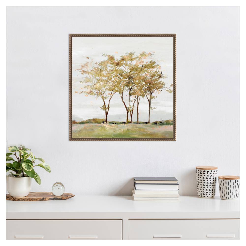 Golden Acre Wood Trees Framed Canvas Wall Art 22 x 22-in.