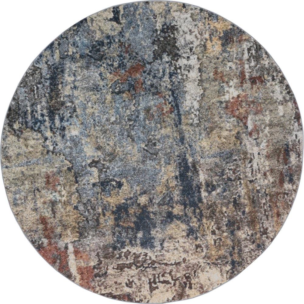 Reina Abstract Navy 8 ft. Round Indoor Area Rug price history on PriceWatchPro